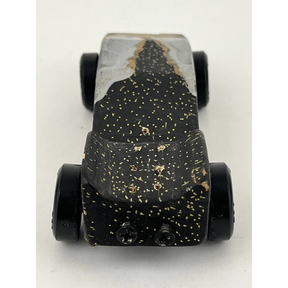 Pinewood Derby Wooden Race Car Black Painted Handmade BSA Cub Scouts VTG - Picture 5 of 13